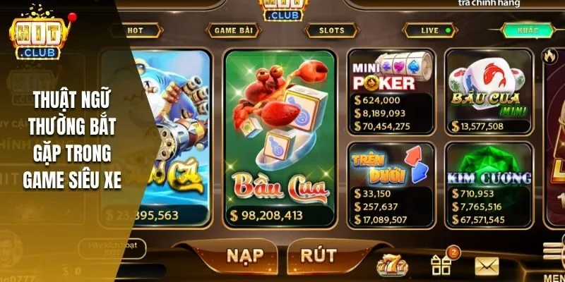 Thuật ngữ thường bắt gặp trong game siêu xe