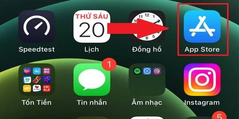 Tải về iphone thì lựa chọn App Store